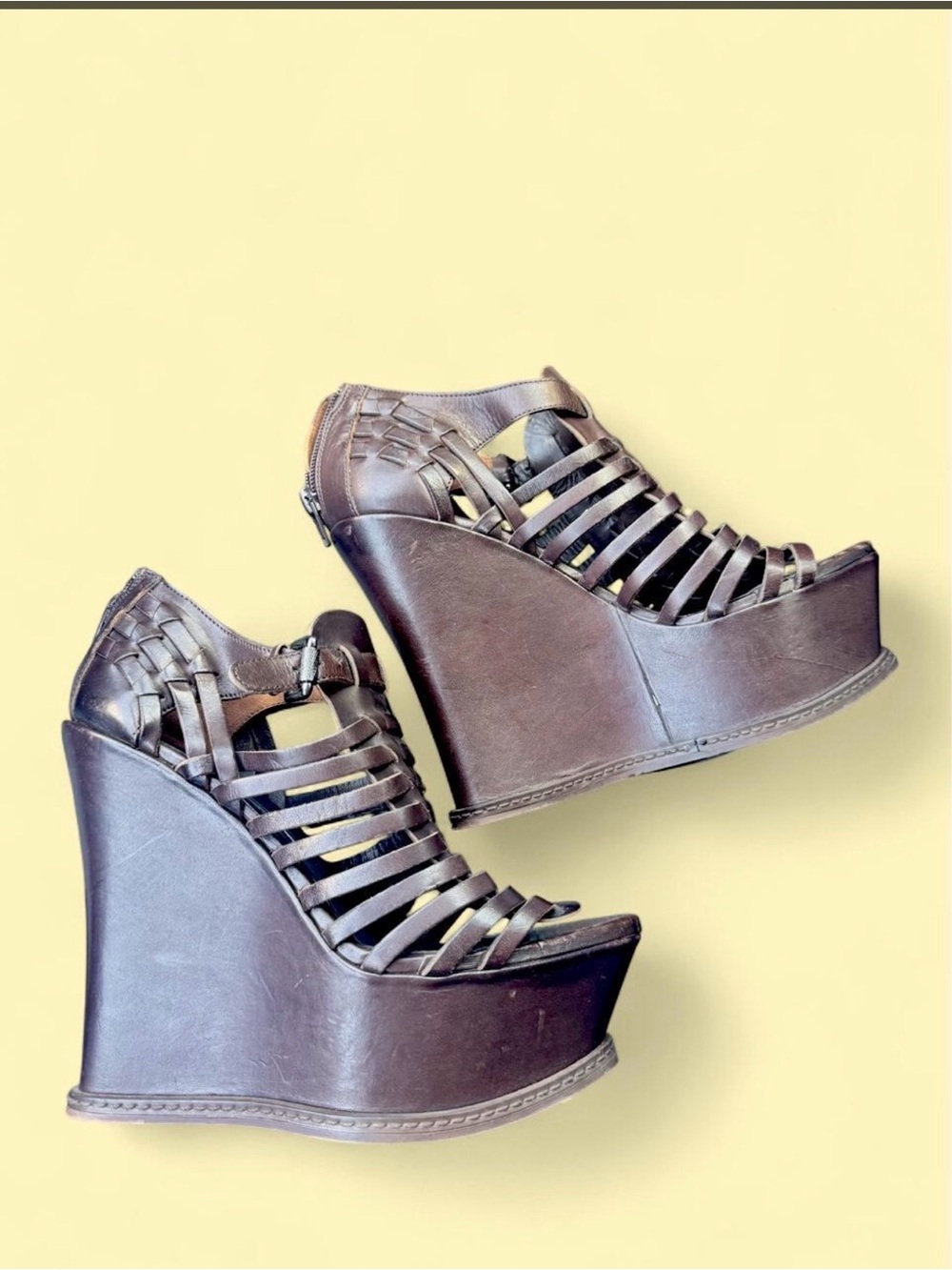 Women’s Brown Strappy Wedge Sandals